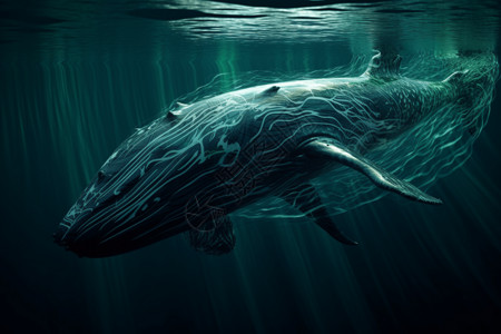 海低的鲸鱼背景图片