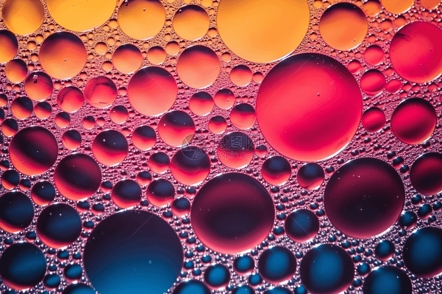 抽象彩色气泡纹理图片