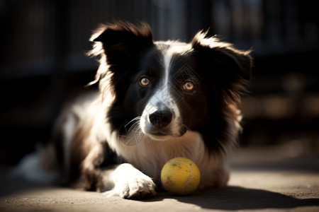 公园中的边境牧羊犬高清图片