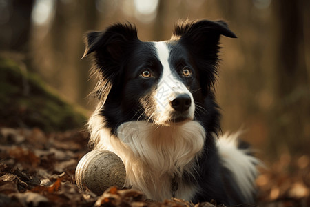 边境牧羊犬在公园背景图片