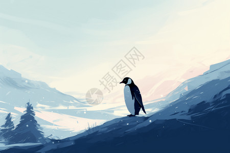 南极企鹅的插画图片