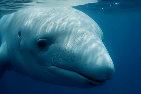 白鲸表情的特写镜头背景图片