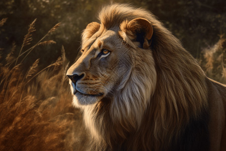 热带草原的狮子背景图片