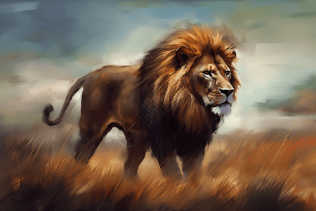 草原咆哮的狮子图片