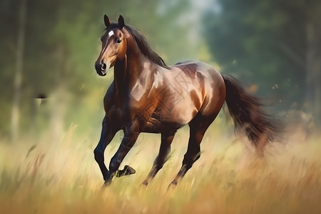 大自然奔跑的马背景图片
