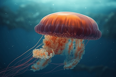 迷人的水母漂浮在海底世界中图片