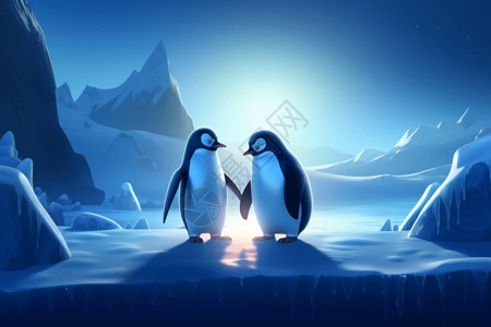 南极的可爱企鹅背景图片