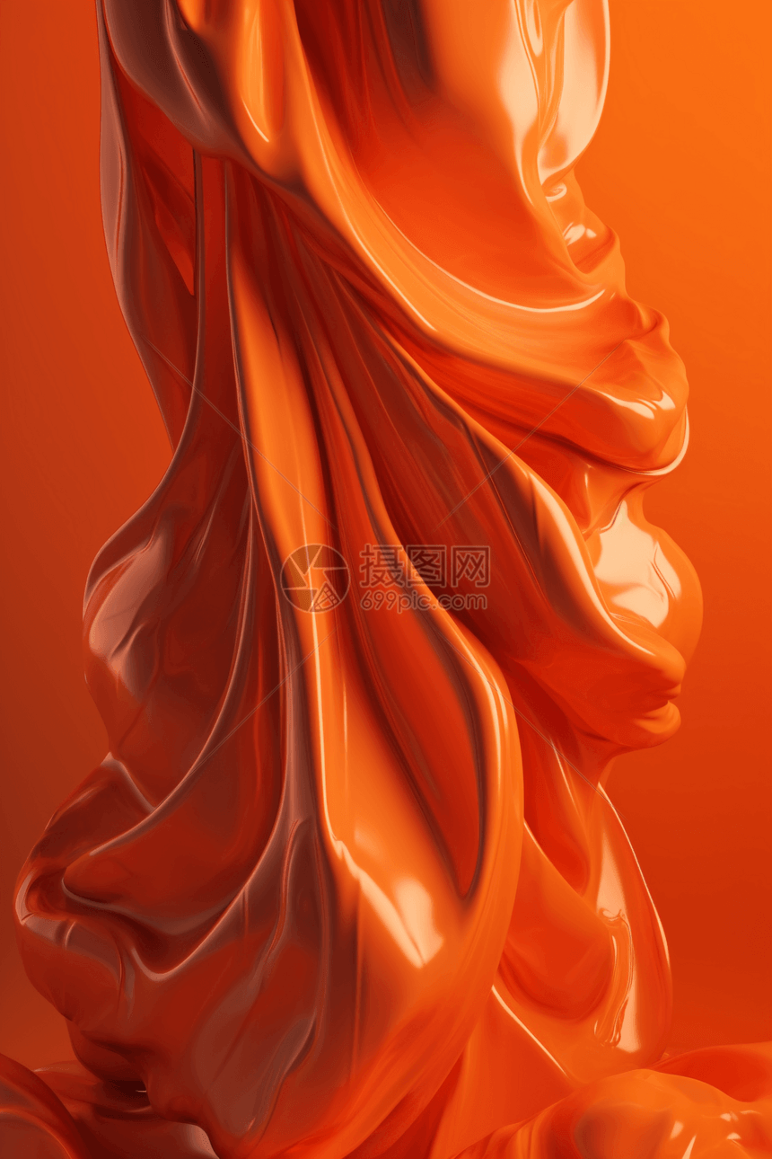 3D橙色抽象背景图片