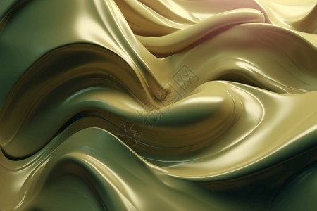 橄榄绿背景3D流体图案设计图片