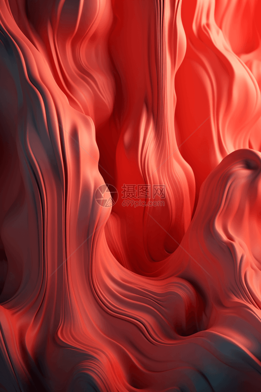 红色3D抽象背景图片