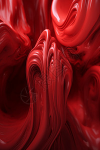 3D红色抽象流体背景背景图片