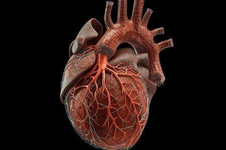 3D肺动脉心脏肺动脉高清图片