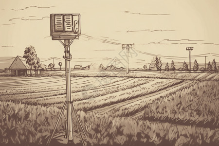 自动化检测高级农业传感器插画