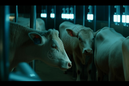 农场监控牲畜健康的传感器设备背景图片