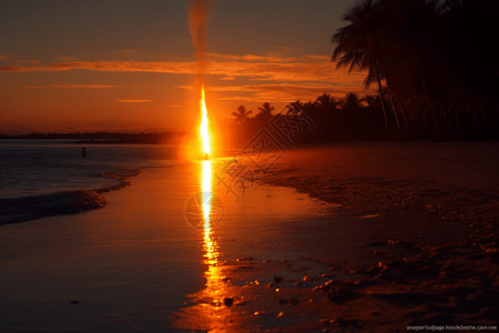 沙子的轨迹火箭的火焰背景设计图片