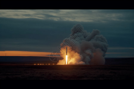 火箭发射后场景图背景图片