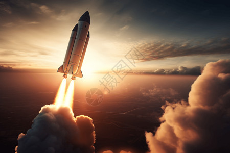 火箭上升大气层背景图片
