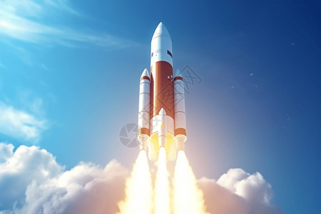 火箭火焰火箭发射场景图设计图片