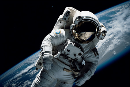 宇航员在零重力下漂浮背景图片