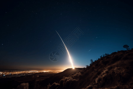 火箭刺穿天空背景图片