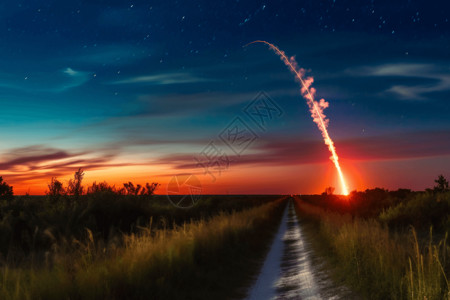 火箭排气轨迹背景图片