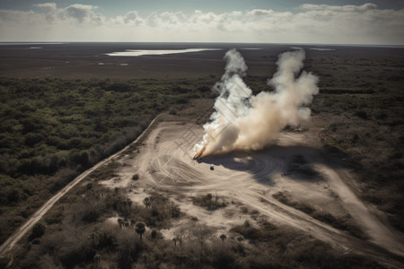 草速火箭射击发射场的头顶射击场景设计图片