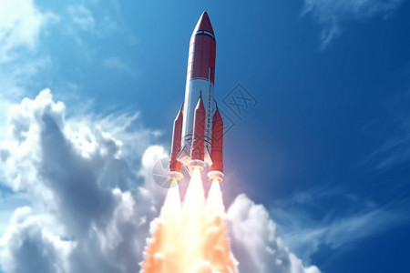 火箭发射场景渲染图图片