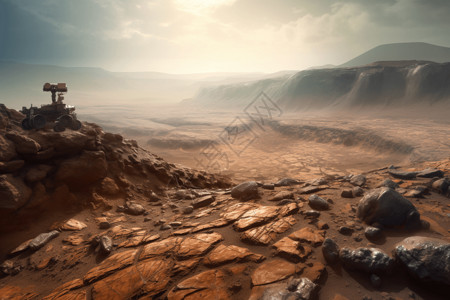 火星漫游者视角高清图片