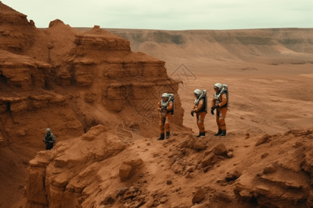 火星星球全视图火星表面探索背景