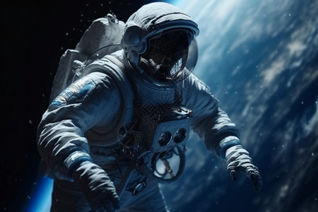 宇航员在太空行走背景图片