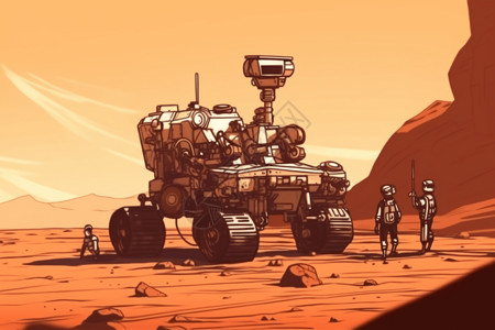 机器人探索星球背景图片