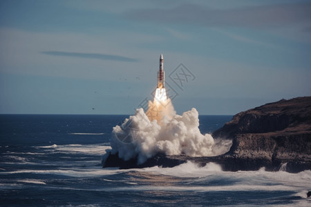 沿海发射火箭图片