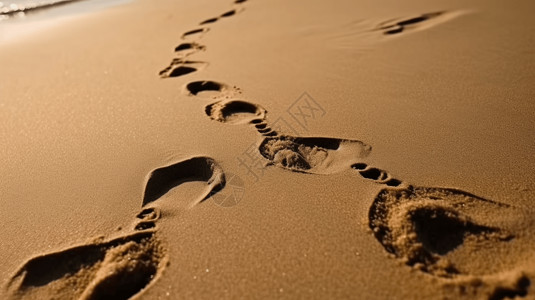 沙滩上的脚印图片