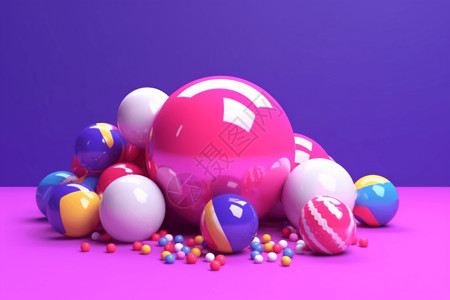 紫色爆炸圆球彩色球中的保龄球背景