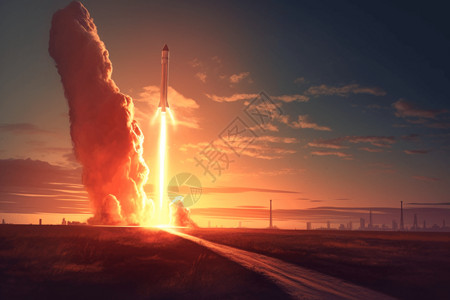 火箭发射插图背景图片