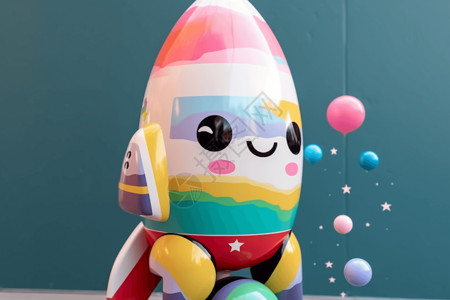 可爱胖胖猫气球凯蒂猫的火箭设计图片