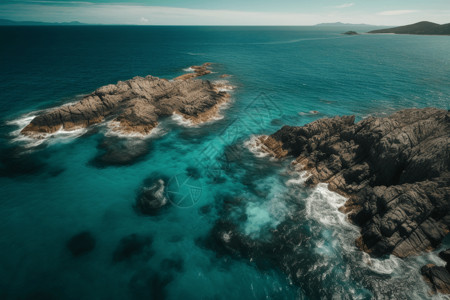 一望无际的海洋图背景图片