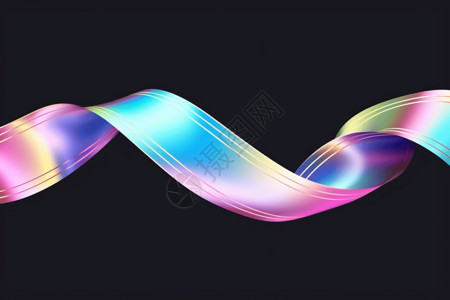 彩虹色曲线彩虹色的丝带设计图片