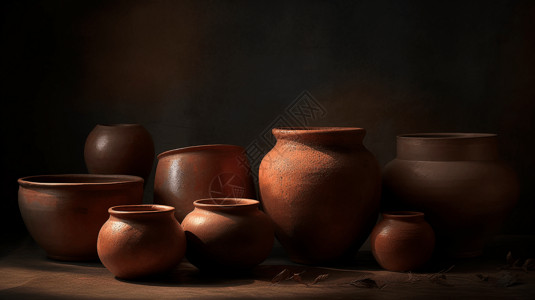 陶器手工艺术背景图片