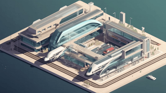 子弹头高速火车站设计图片
