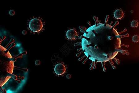 非传染性疾病放大的病毒卡通图插画