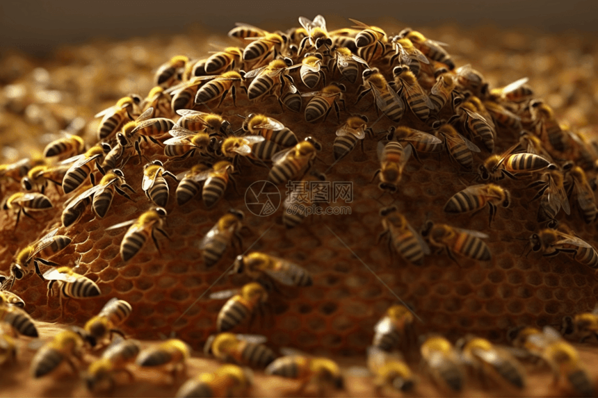 蜂巢蜂群的图图片