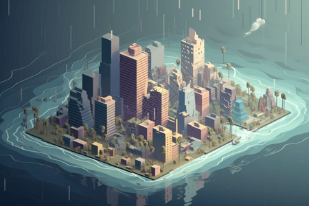 飓风对城市的影响插图高清图片