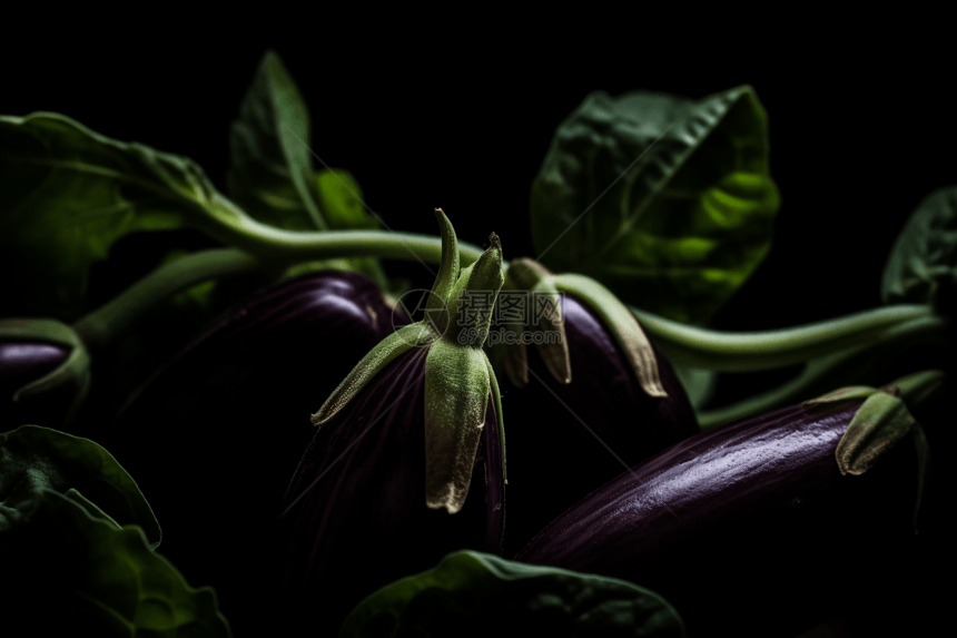 茄子植物特写图片