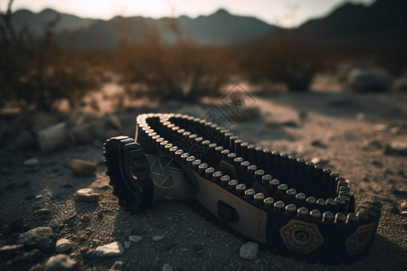 沙漠中的齿轮图片