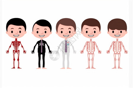 个人拍照人体解剖教育学卡通插画插画