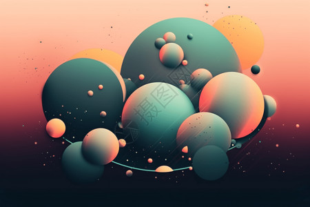 圆圈气泡的抽象背景图片