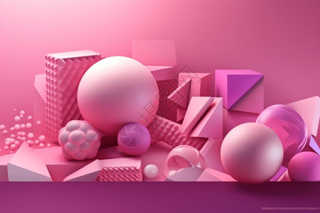 3d抽象粉红色几何形状背景背景图片