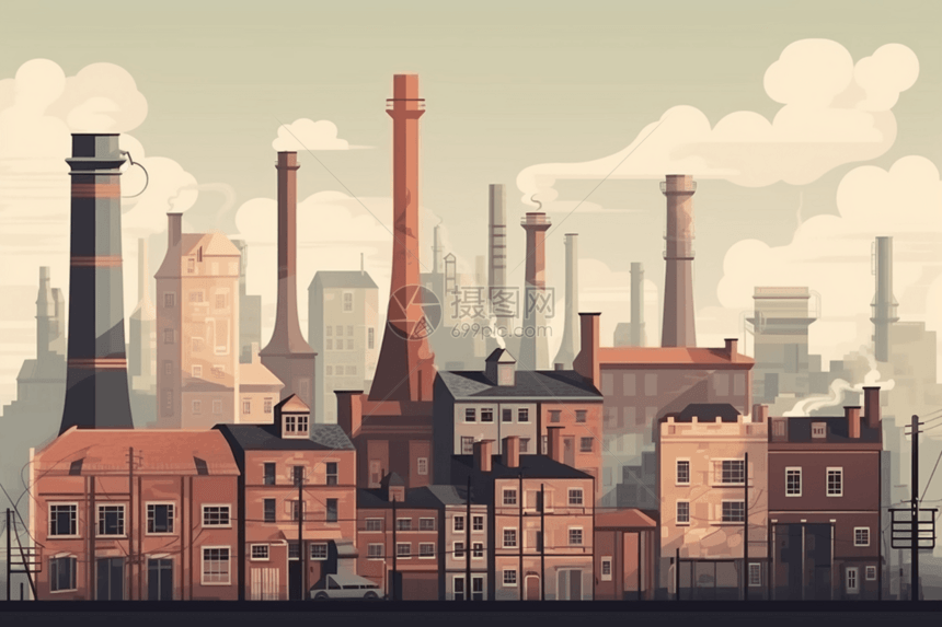 城市里的工业区图片