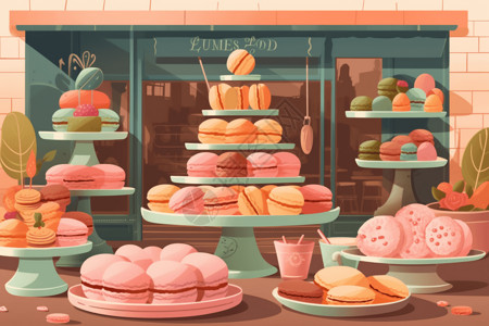 法式蛋糕精致的糕点插图插画